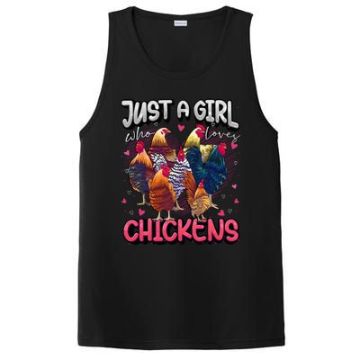 Just A Girl Who Loves Chickens Cute Chicken Lover Farmers PosiCharge Competitor Tank