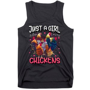 Just A Girl Who Loves Chickens Cute Chicken Lover Farmers Tank Top