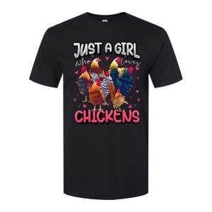 Just A Girl Who Loves Chickens Cute Chicken Lover Farmers Softstyle CVC T-Shirt