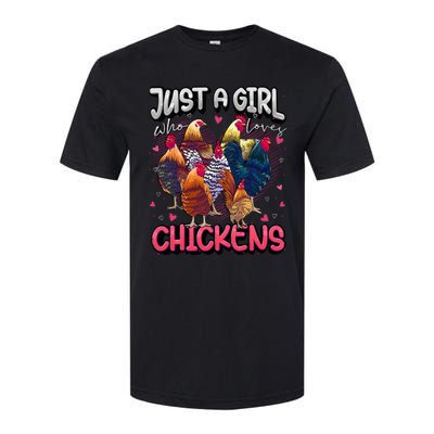 Just A Girl Who Loves Chickens Cute Chicken Lover Farmers Softstyle CVC T-Shirt