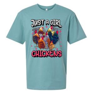 Just A Girl Who Loves Chickens Cute Chicken Lover Farmers Sueded Cloud Jersey T-Shirt