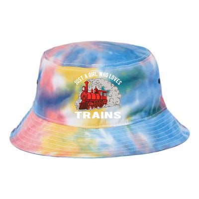 Just A Girl Who Loves Trains Tie Dye Newport Bucket Hat