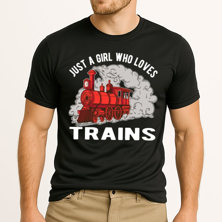 Just A Girl Who Loves Trains Cooling Performance Crew T-Shirt