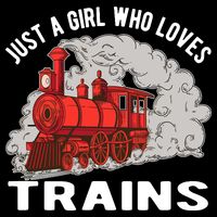 Just A Girl Who Loves Trains Drawstring Bag