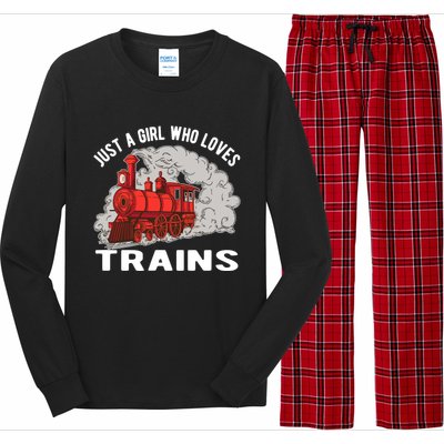 Just A Girl Who Loves Trains Long Sleeve Pajama Set