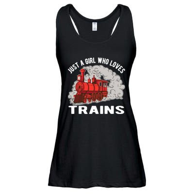 Just A Girl Who Loves Trains Ladies Essential Flowy Tank