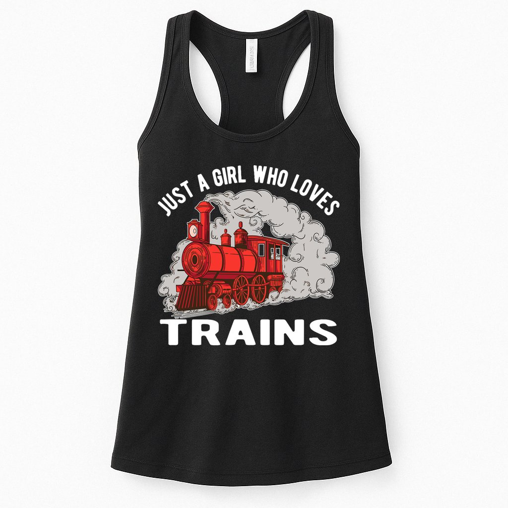 Just A Girl Who Loves Trains Womens Tank Top