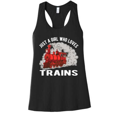 Just A Girl Who Loves Trains Women's Racerback Tank