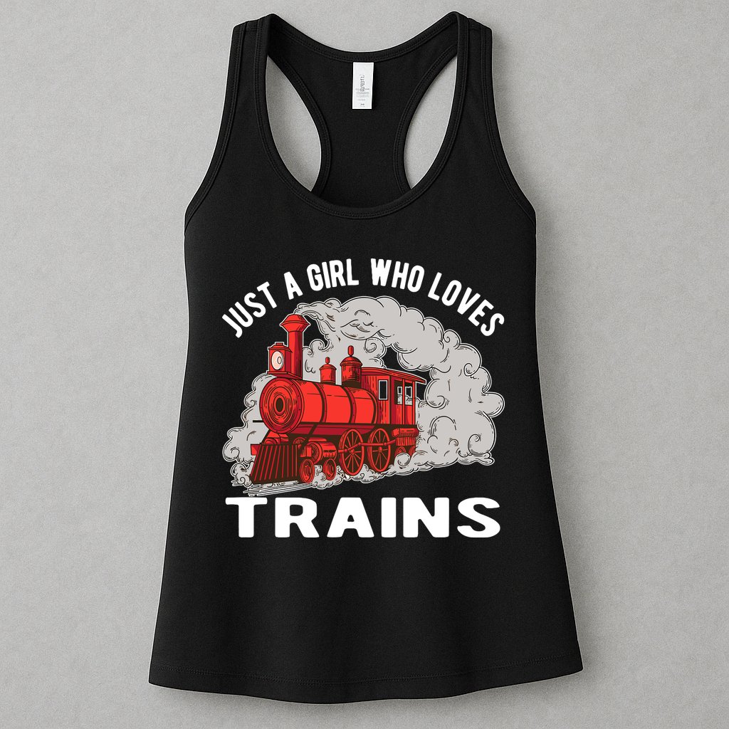 Just A Girl Who Loves Trains Womens Tank Top
