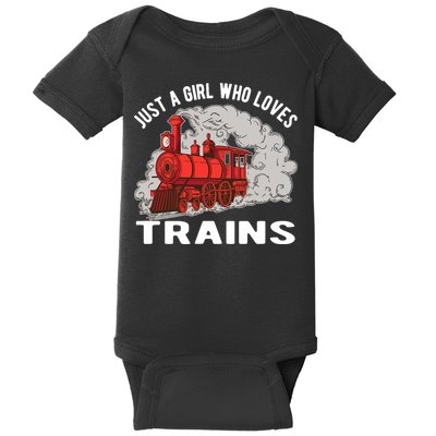 Just A Girl Who Loves Trains Baby Bodysuit
