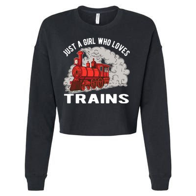 Just A Girl Who Loves Trains Cropped Pullover Crew