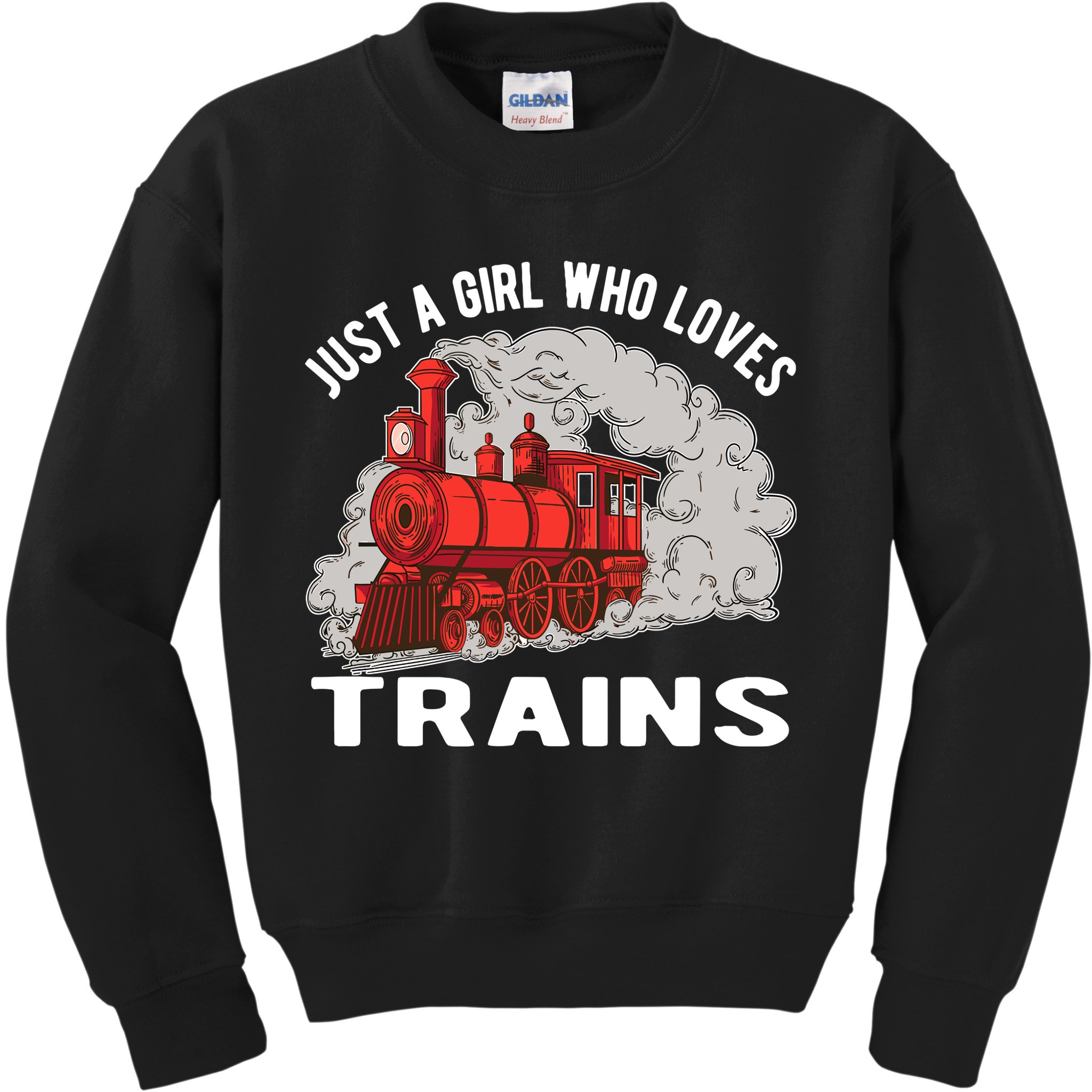Just A Girl Who Loves Trains Kids Sweatshirt