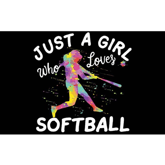 Just A Girl Who Loves Softball Bumper Sticker