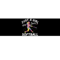 Just A Girl Who Loves Softball Bumper Sticker