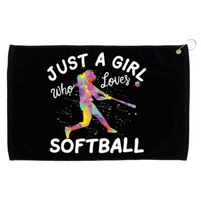 Just A Girl Who Loves Softball Grommeted Golf Towel