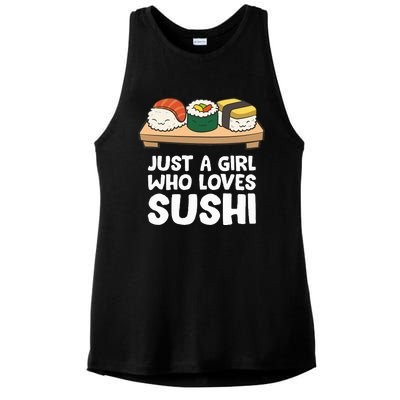 Just A Girl Who Loves Sushi Ladies PosiCharge Tri-Blend Wicking Tank