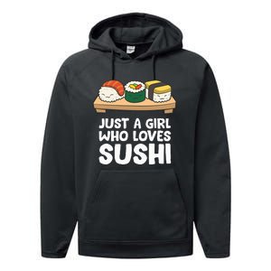 Just A Girl Who Loves Sushi Performance Fleece Hoodie