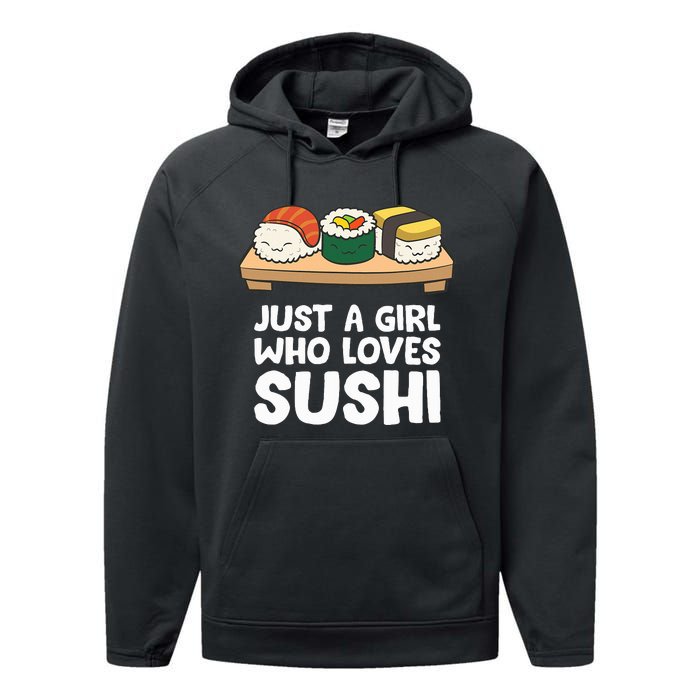 Just A Girl Who Loves Sushi Performance Fleece Hoodie