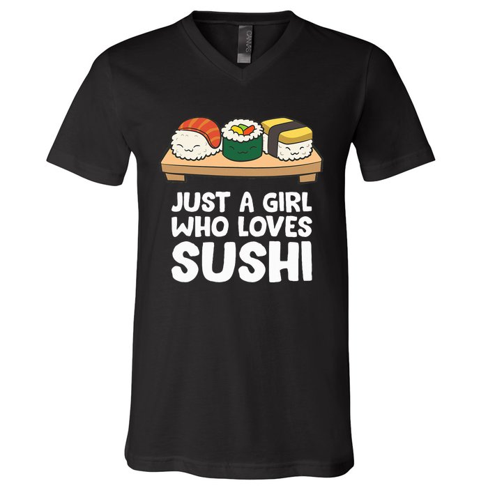 Just A Girl Who Loves Sushi V-Neck T-Shirt