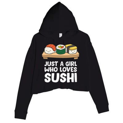 Just A Girl Who Loves Sushi Crop Fleece Hoodie