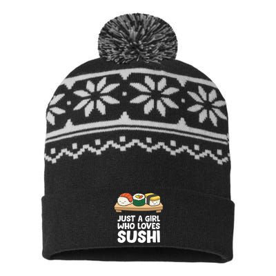 Just A Girl Who Loves Sushi USA-Made Snowflake Beanie