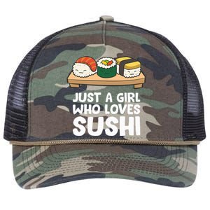 Just A Girl Who Loves Sushi Retro Rope Trucker Hat Cap