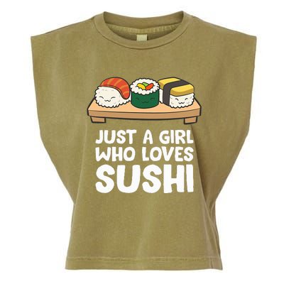 Just A Girl Who Loves Sushi Garment-Dyed Women's Muscle Tee