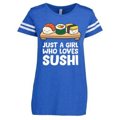 Just A Girl Who Loves Sushi Enza Ladies Jersey Football T-Shirt