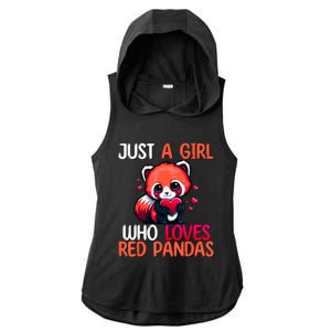 Just A Girl Who Loves Red Pandas Red Panda Girls Ladies PosiCharge Tri-Blend Wicking Draft Hoodie Tank