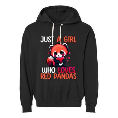 Just A Girl Who Loves Red Pandas Red Panda Girls Garment-Dyed Fleece Hoodie