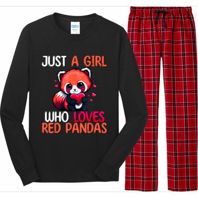 Just A Girl Who Loves Red Pandas Red Panda Girls Long Sleeve Pajama Set