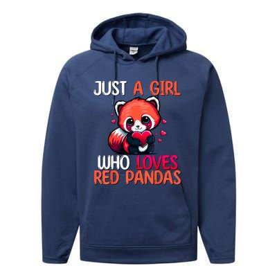 Just A Girl Who Loves Red Pandas Red Panda Girls Performance Fleece Hoodie