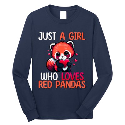 Just A Girl Who Loves Red Pandas Red Panda Girls Long Sleeve Shirt