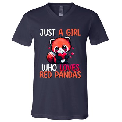 Just A Girl Who Loves Red Pandas Red Panda Girls V-Neck T-Shirt