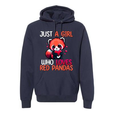 Just A Girl Who Loves Red Pandas Red Panda Girls Premium Hoodie