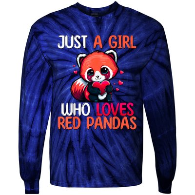 Just A Girl Who Loves Red Pandas Red Panda Girls Tie-Dye Long Sleeve Shirt