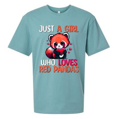 Just A Girl Who Loves Red Pandas Red Panda Girls Sueded Cloud Jersey T-Shirt