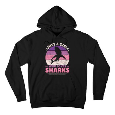 Just A Girl Who Loves Sharks Lover Shark Stuff Funny Shark Hoodie