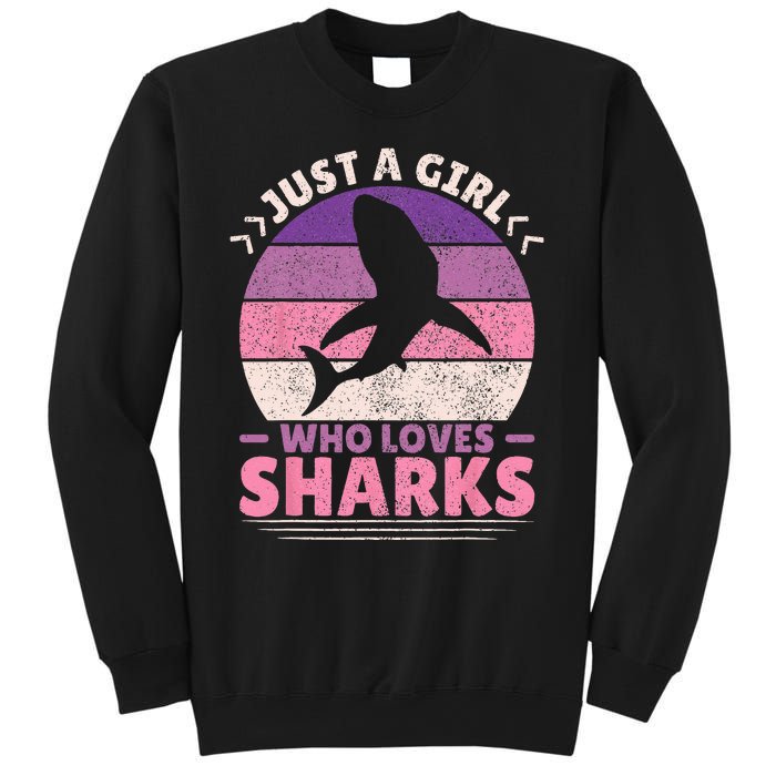 Just A Girl Who Loves Sharks Lover Shark Stuff Funny Shark Sweatshirt