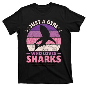 Just A Girl Who Loves Sharks Lover Shark Stuff Funny Shark T-Shirt