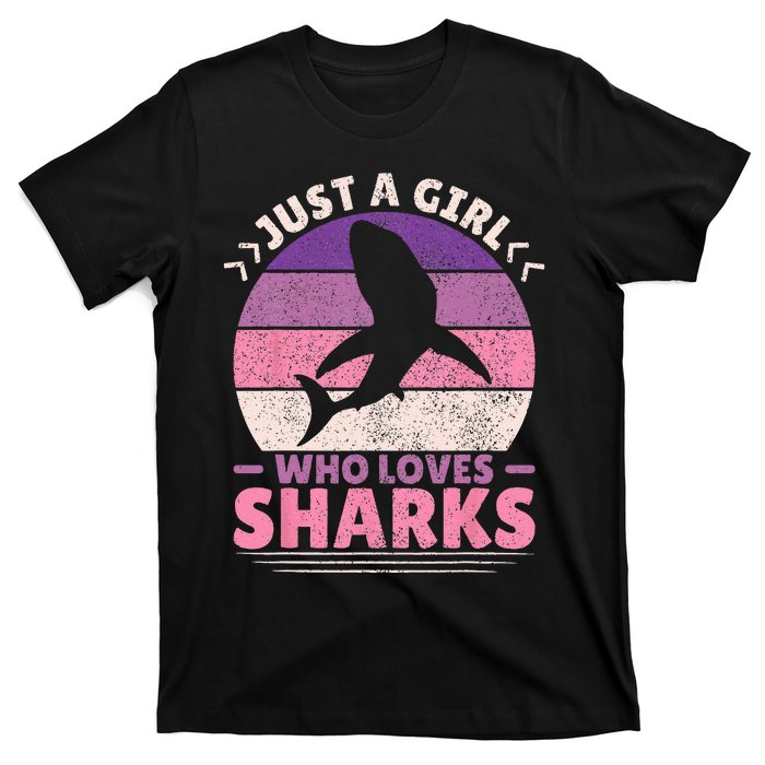 Just A Girl Who Loves Sharks Lover Shark Stuff Funny Shark T-Shirt