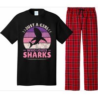 Just A Girl Who Loves Sharks Lover Shark Stuff Funny Shark Pajama Set