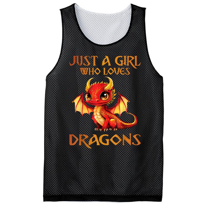 Just A Girl Who Loves Dragons Mesh Reversible Basketball Jersey Tank