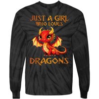 Just A Girl Who Loves Dragons Tie-Dye Long Sleeve Shirt