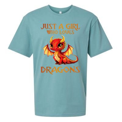 Just A Girl Who Loves Dragons Sueded Cloud Jersey T-Shirt