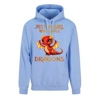 Just A Girl Who Loves Dragons Unisex Surf Hoodie