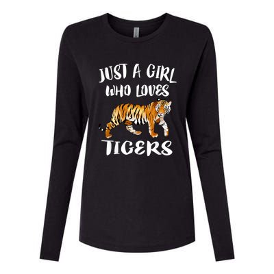 Just A Girl Who Loves Tigers Tiger Animal Lover Gift Womens Cotton Relaxed Long Sleeve T-Shirt