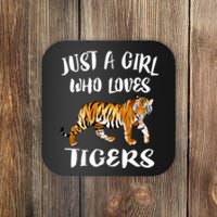 Just A Girl Who Loves Tigers Tiger Animal Lover Gift Coaster