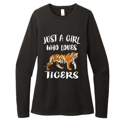 Just A Girl Who Loves Tigers Tiger Animal Lover Gift Womens CVC Long Sleeve Shirt