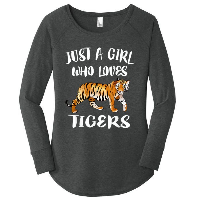 Just A Girl Who Loves Tigers Tiger Animal Lover Gift Women's Perfect Tri Tunic Long Sleeve Shirt